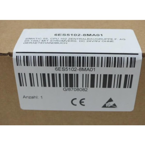 全新原装 6ES5102-8MA01 6ES5 102-8MA01 可编程控制器