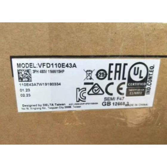 全新原装 VFD110E43A 11KW 380V 逆变器