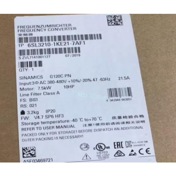 全新原装 6SL3210-1KE21-7AF1 变频器